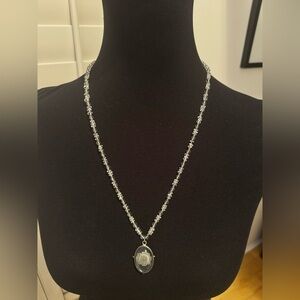 Energy Muse Quartz Crystal Necklace with Yantra Pendant
